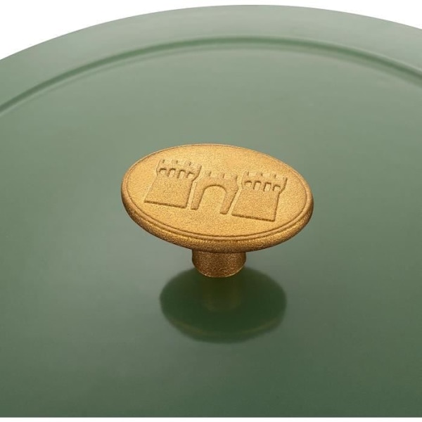 Rund gjutjärnsgryta emaljerad 26 cm 5,5 l Grön - BALLARINI Grön