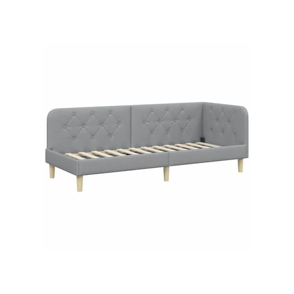Sängram i tyg - vidaXL - Ljusgrå - 80x200 cm - L-formad design - Mångsidig soff-säng Ljusgrått