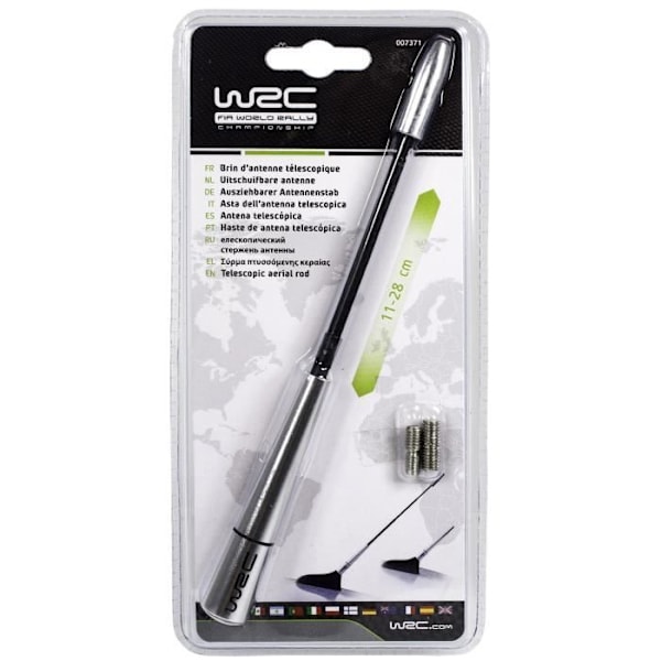 WRC Antennsträng Aluminium teleskopstång 11 till 28 cm Borstad aluminium