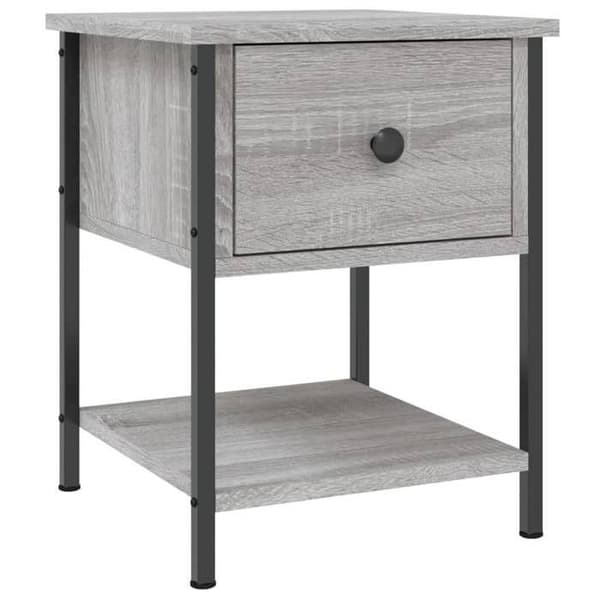 vidaXL Sängbord sonoma grå 34x35,5x45 cm träkomposit 825859