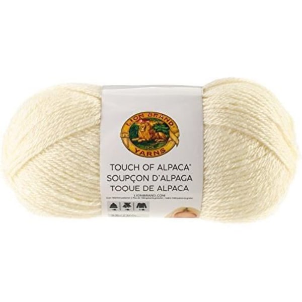 Lion Brand Yarns 674098 Touch of Alpaca, akryl, grädde, 20,32 x 7,62 x 7,62 cm - 674-098