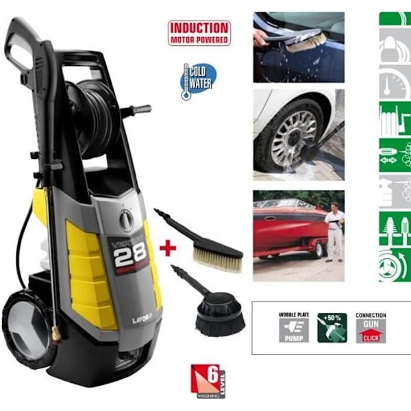 Högtryckstvätt - Lavor - Vertigo 28 - Induktionsmotor 2800W - 180 Bar - 510L/h