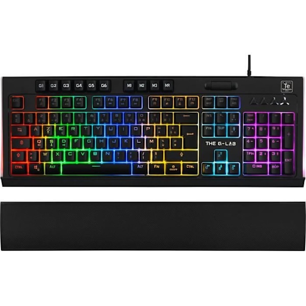 THE G-LAB Gaming KEYZ Tellurium Bakgrundsbelyst tangentbord - Medprogram - Handledsstöd - FR - AZERTY
