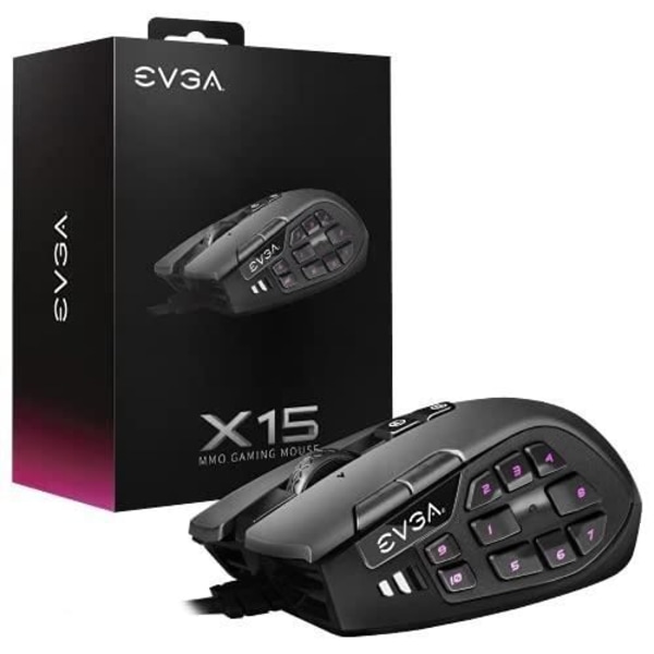 EVGA X15 MMO HÖGERHANDAD MUS USB TYPE-A OPTICAL 16000 DPI (904-W1-15BK