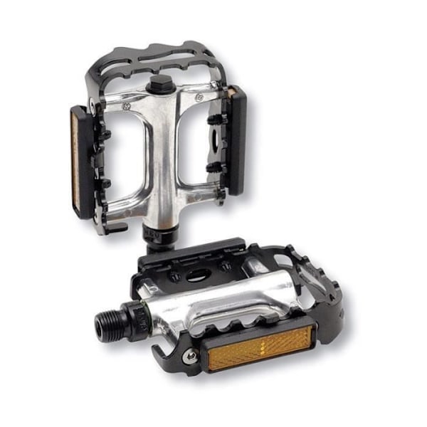 Cykelpeda - V.P - 196 - Svart - Aluminium - Reflektor inkluderad Svart/Aluminium