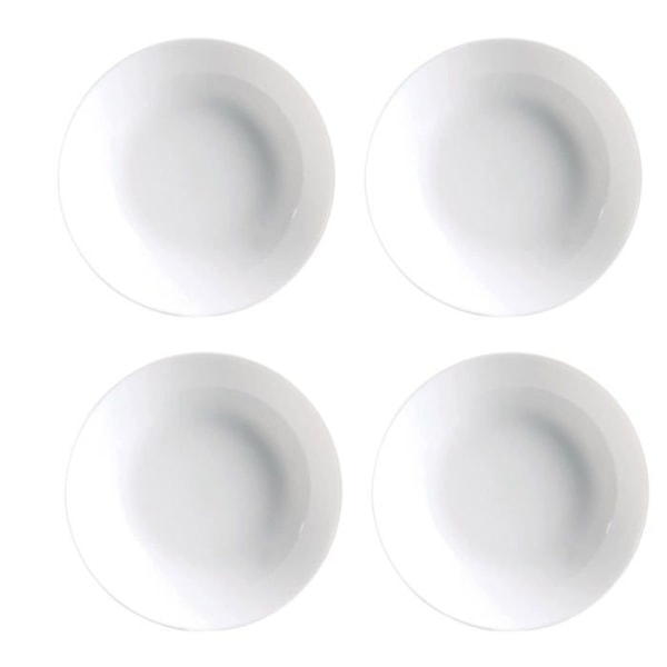 Luminarc Plate - 9422027 - Diwali Set med 4 djupa opalplattor 20 cm Vit