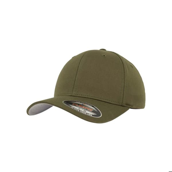 Casquette - Urban Classics - Flexfit Wooly Combed - Mörk Olive - Unisex - Höst/Vinter olivgrön S/M