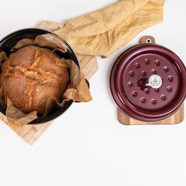 Gratängform i emalj Bordeaux 5,5L EDYNA H.14.7 D.24 Bordeaux