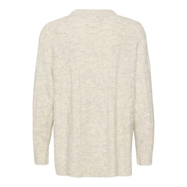 Pull kvinna Soaked in Luxury Rakel vit grå melange S
