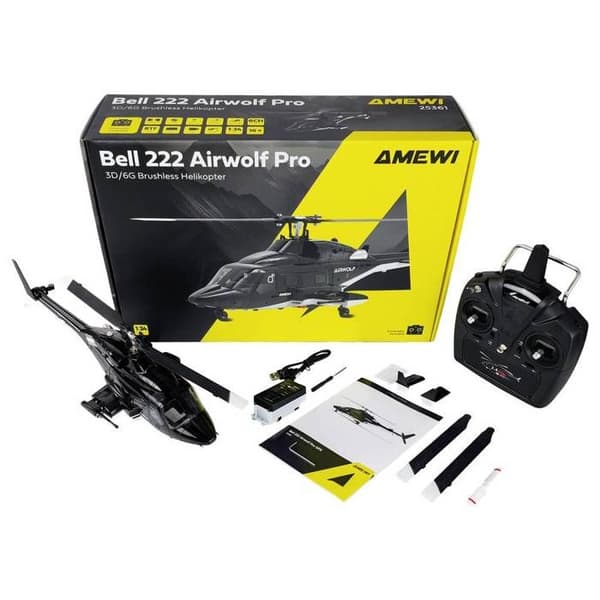 Amewi Bell 222 Airwolf Pro RC Helikopter redo att flyga (RtF)