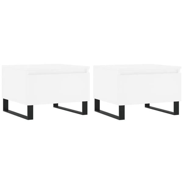 vidaXL Soffbord 2 st Vit 50x46x35 cm Konstruerat trä 830877
