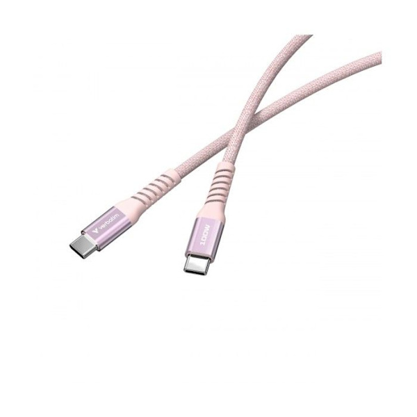 USB-C-kabel - VERBATIM - Synkronisering & Laddning - 100W - 120 cm - Rosa