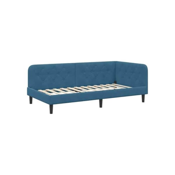 Sängram i sammet - vidaXL - Blå - 100x200 cm - L-design - Mångsidig bäddsoffa - Ramlists Blå
