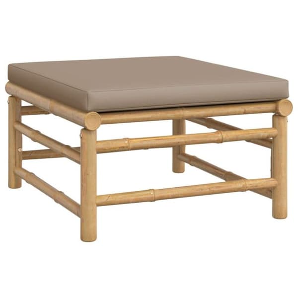 vidaXL Trädgårdsmöbelset 3 st med kuddar Taupe Bamboo 362283