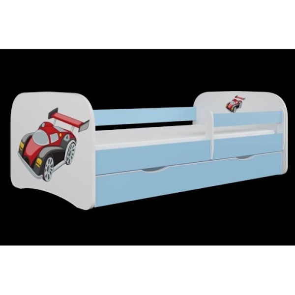 Kocot Kids Cot Babydreams blå racerbil utan låda utan madrass 160/80 - 5903282040151 Blå