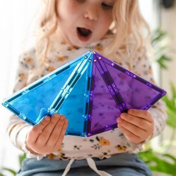 CONNETIX Byggplattor Magnetiska Regnbåge Geometripaket, 30 Bitar Regnbåge