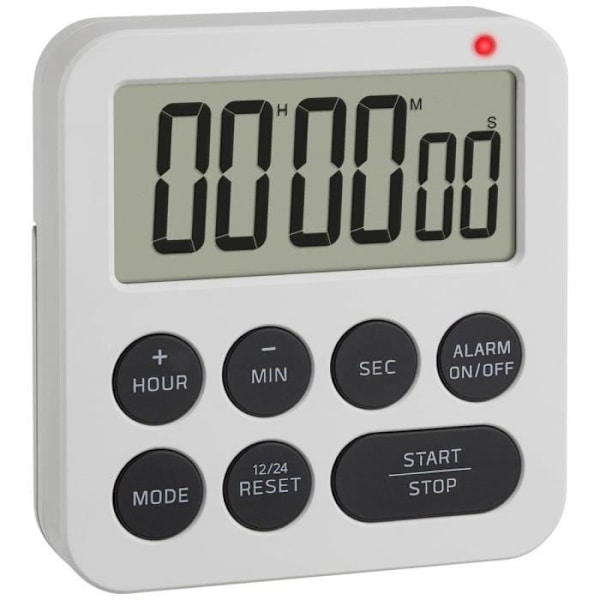 Digital timer - TFA Dostmann - Vit - Stopwatch - Alarm - Intuitiv användning Vit