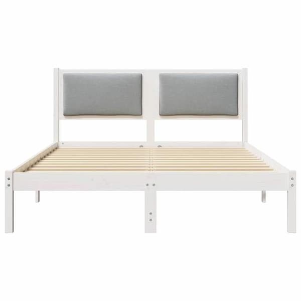 vidaXL Sängram Ljusgrå 150 x 200 cm Massivt trä 878113