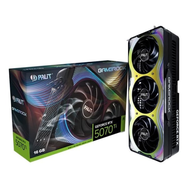 Grafikkort - Palit - GeForce RTX 5070 Ti - 16 GB - 256 bit - PCI Express 4.0 x16 Svart