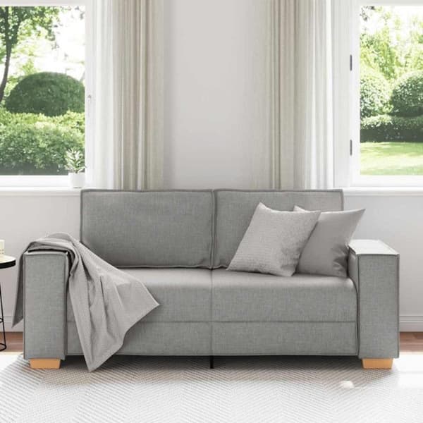 Soffa 2 platser - Molngrå - Tyg 100% polyester - Modern stil - Mjuk komfort Molngrå