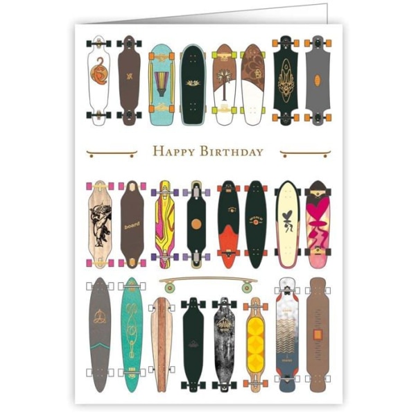 Quire-kollektioner - 3592 - Quire Mac Classic Card Grattis på födelsedagen Skateboard 115 x 163 mm