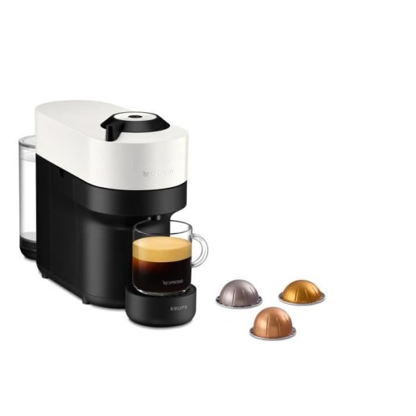 KRUPS NESPRESSO VERTUO POP kaffemaskin Vit Espresso kapsel kaffebryggare YY4889FD