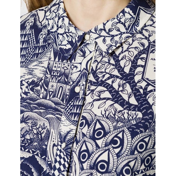 T-shirt Scotch - soda - 159911 - Oversize T-shirt i Melange Bomull med Blustryck Kvinna 0217 Kombination A. XL
