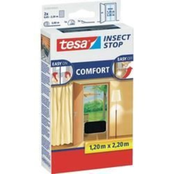 Moskito-nät - TESA - Insect Stop Comfort - 2,2 x 1,30m - Återanvändbar - UV-beständig Kolgrå