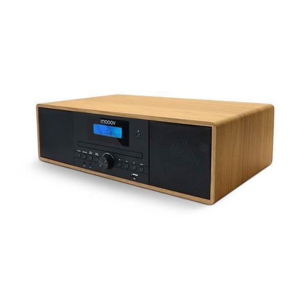 Mikro Hi-Fi Bluetooth 5.3 - FM-radio, CD-spelare - Träeffekt