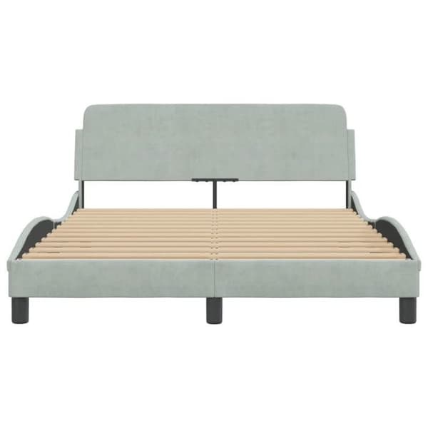 vidaXL Dover sängram ljusgrå 140x200 cm sammet 373192