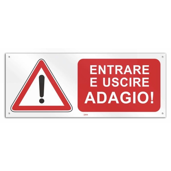 Politarghe Office Signage Panel 30 x 12 cm - Attention, Entrance och Uscire Adagio