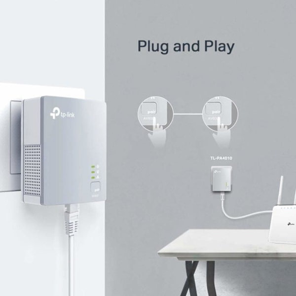 Strömadapter - cpl Tp-link - TLPA4010Startkit - Kit för strömadapter TL-PA4010