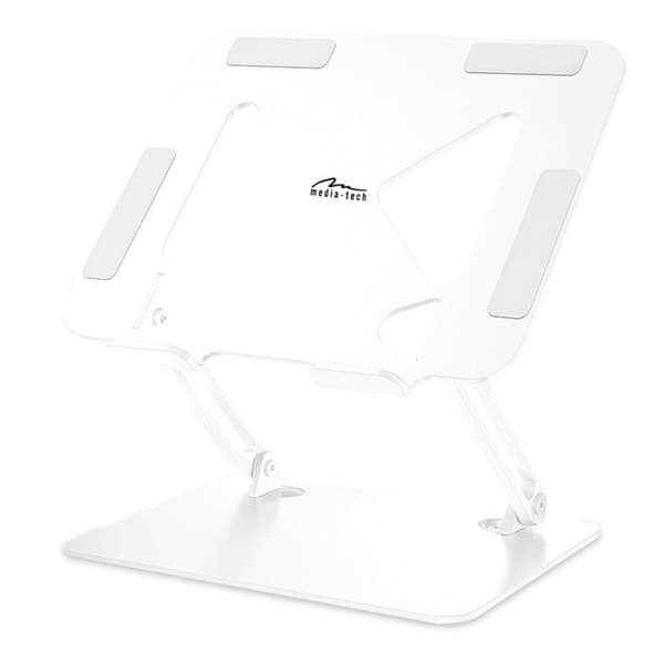 Stöd för bärbar dator - MEDIA-TECH - LAPTOP STAND MT2661W - Polygonal justering - Fällbar - Höjd 17 cm