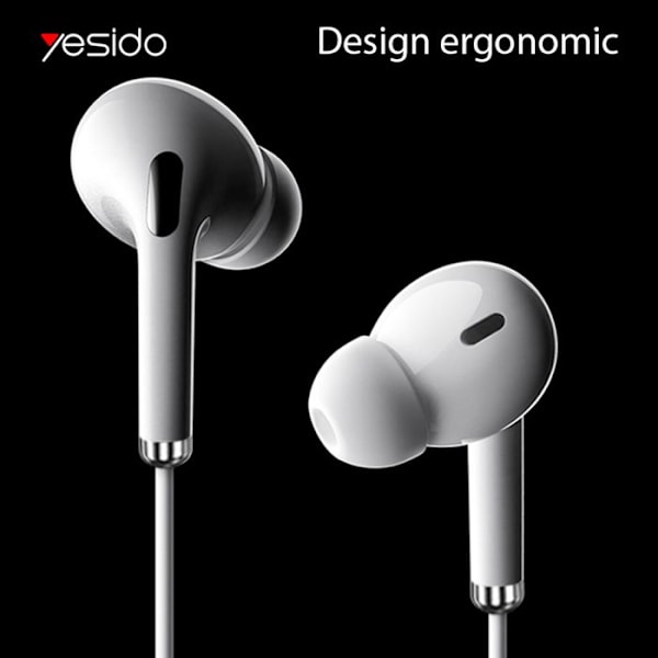 Hörlurar - Yesido - YH35 - Typ C - In-ear - Svettresistent Vit