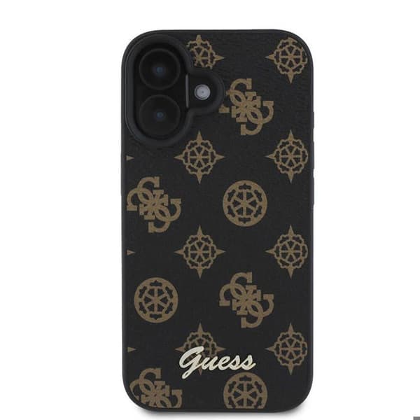 Guess Peony Script MagSafe-skal för iPhone 16 - Svart Svart