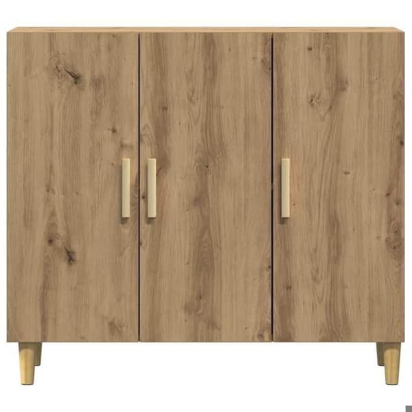 vidaXL Buffé ek hantverk 90x34x80 cm ingenjörsträ 856891