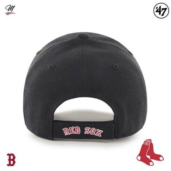 Keps - 47 Brand - Boston Red Sox - Svart - Ullblandning - Justerbar Svart