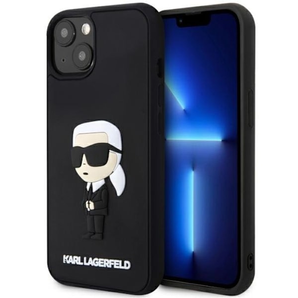 Skydd för iPhone 14 Plus / iPhone 15 Plus - Karl Lagerfeld Design 3D (KLHCP14M3DR3DRKINK) - Ikonik Gummi