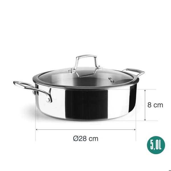 Casseroleform rund Lacor Trichef silver-