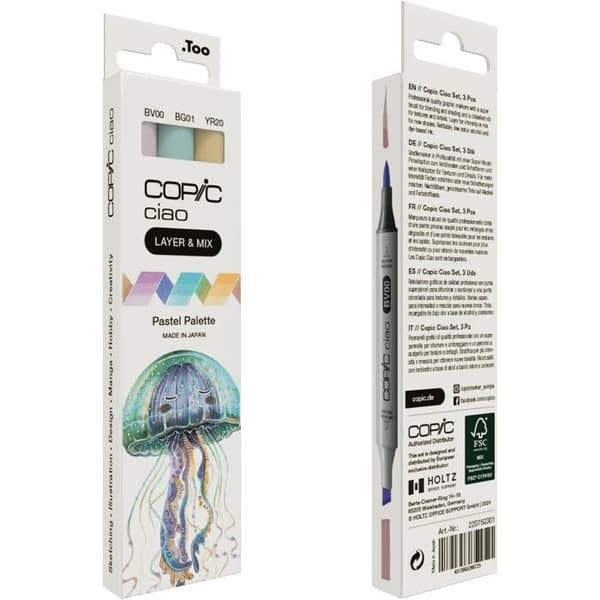 Copic - Copic Ciao Set MIX av 3 färger PASTELLPALETT Sortiment