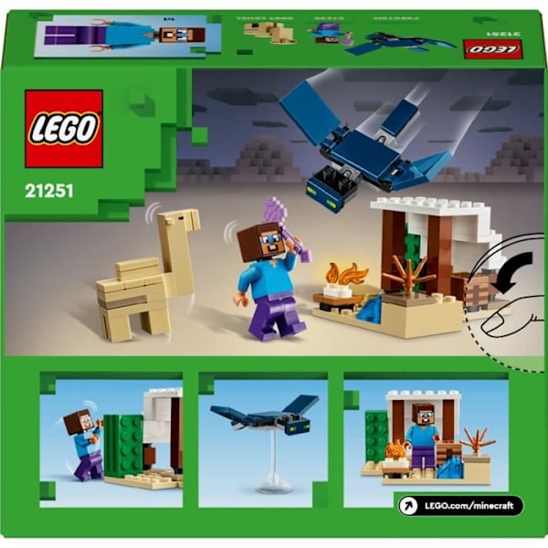 LEGO® 21251 Minecraft Steves ökenexpedition, videospelleksak, biom med hus och minifigurer Flerfärgad