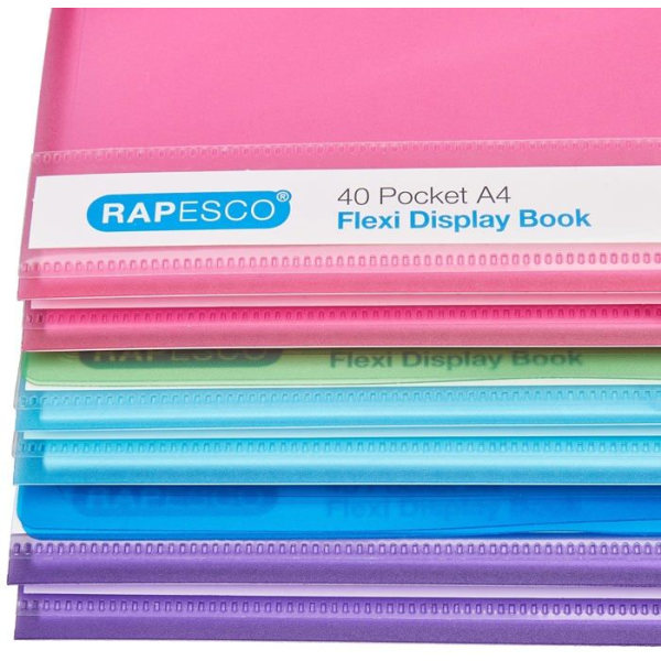 Rapesco Pärm - 10 - A4 Pärm Transparent Color 40 Fickor