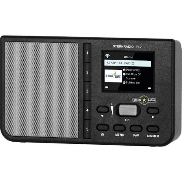 Radio Internet - TechniSat - STERNRADIO IR 2 - WiFi - Väckarklocka - Uppladdningsbar svart