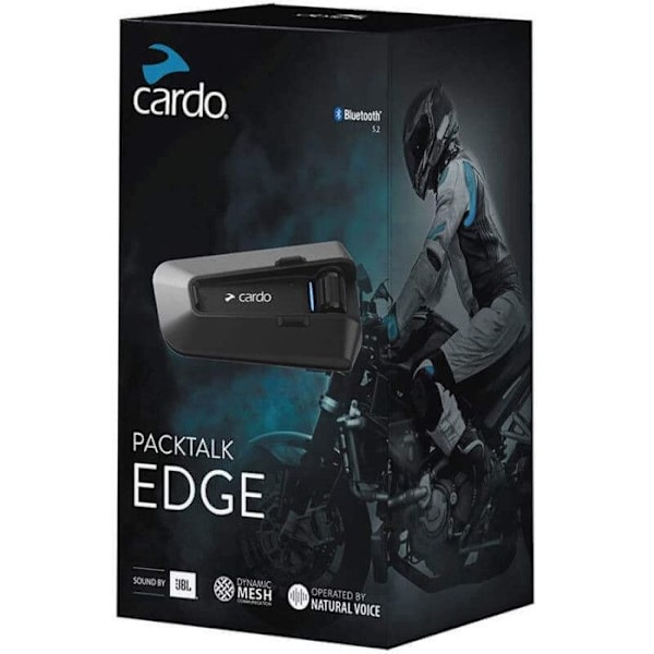 Intercom Bluetooth - CARDO - PACKTALK EDGE SOLO - Vattentät - Högtalare 40mm - Uppladdningsbar USB CN