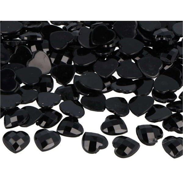 Innspiro - Z2301406 - Dekorativa akrylstenar ogenomskinligt svart hjärta 14 x 14 mm. 500 u.Ca.