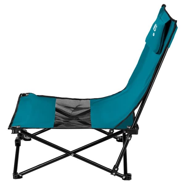 Strandstol - NILS CAMP - NC3306 - Blå svart - Robust stål - Polyester 600D - Utrullade mått 55x55x68 cm