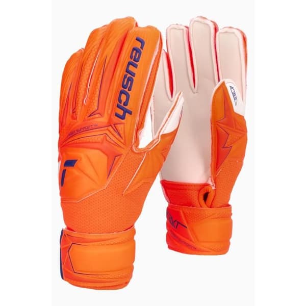 Målvaktshandskar barn Reusch Attrakt Solid Finger Support - chockerande orange/blå chocker orange/blå tre