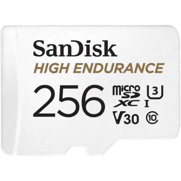 High Endurance flashminneskort - SANDISK - 256 GB - Video Class V30 / UHS-I U3 / Class10