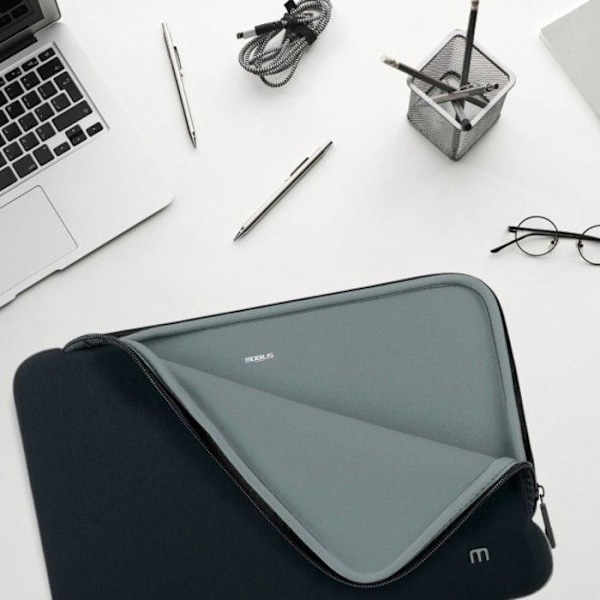 Hus i Neopren för Bärbar Dator 14-16" - Fodral för MacBook Pro - Svart och Grå - MOBILIS