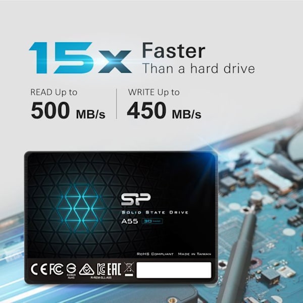 Internt SSD-disk - Silicon Power - Ace A55 128Go - SATA III 2.5" 3D NAND